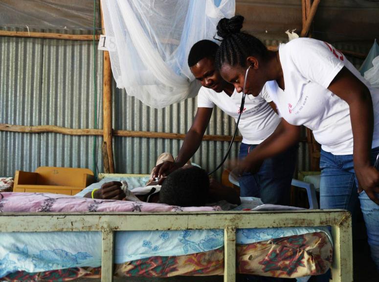 Visceral Leismaniosis patient being treated at the Médecins Sans Frontières (MSF) clinic in Abdurafi, Ethiopia