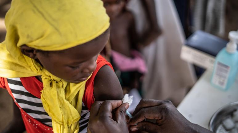 measles vaccination coverage Chad