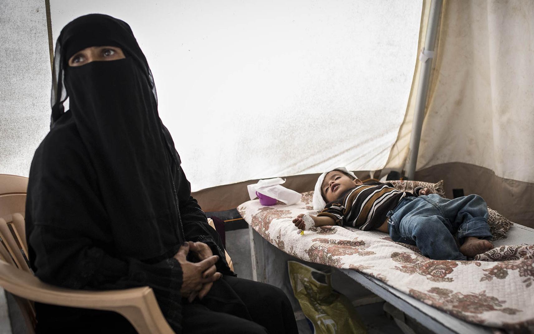 Cholera treatment center in Yemen, 2017.